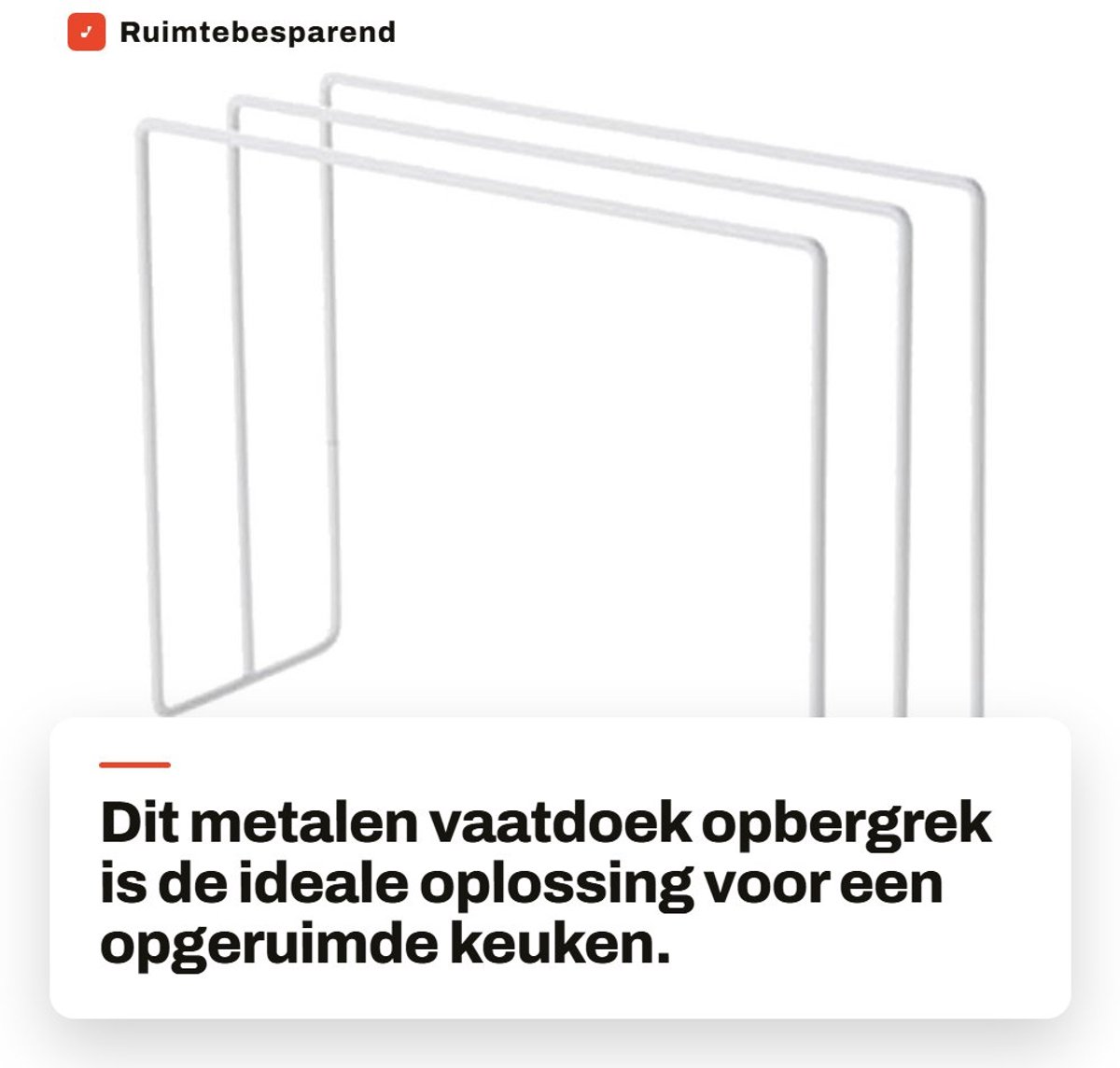 Dailygoods- Opbergrek Ruimtebesparend - Handdoekenrek Keuken - Vaatdoekhouder - Metalen Hanger - Roestvrij Ijzer - Compact Ontwerp