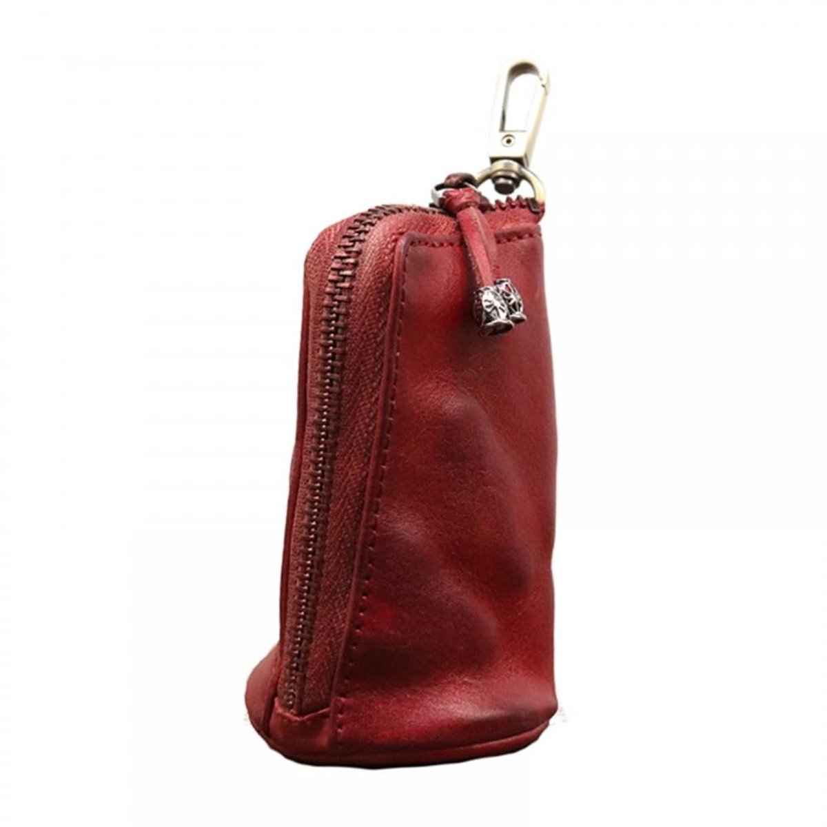 Dailygoods- Sleutelhanger Retro Design - Leren Pouch - Muntzakje - Compact Formaat 11x6x6cm - Hoogwaardig Leer - Perfect Cadeau