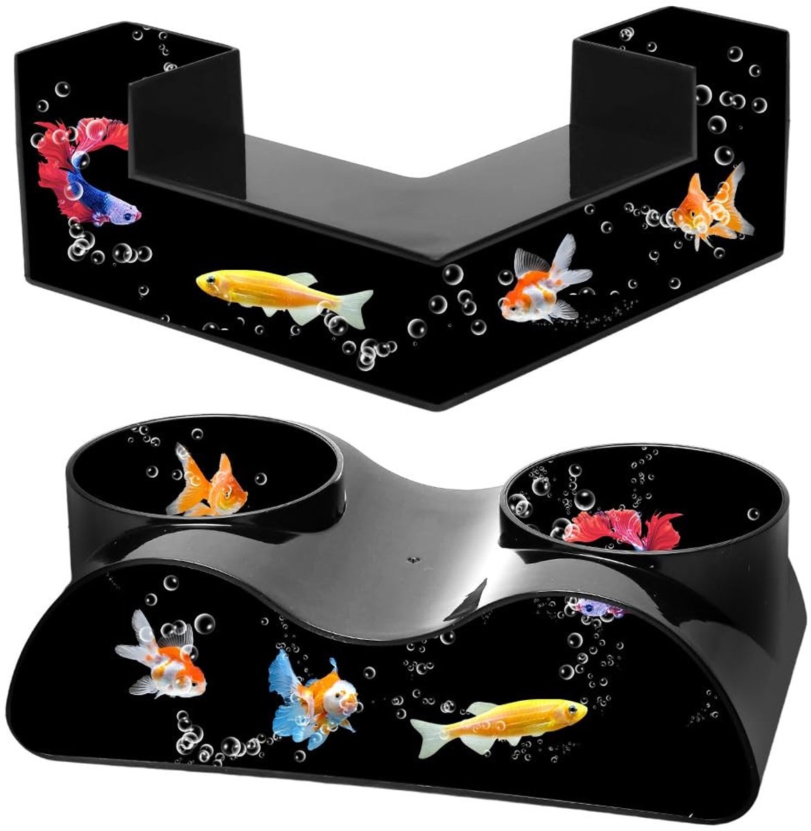 Dailygoods- Vistunnel - Ondergrondse Tunnel - 2 Ingangen - L-vormig Design - ABS-kunststof - Verstopmogelijkheden voor Vissen - Aquariumdecoratie