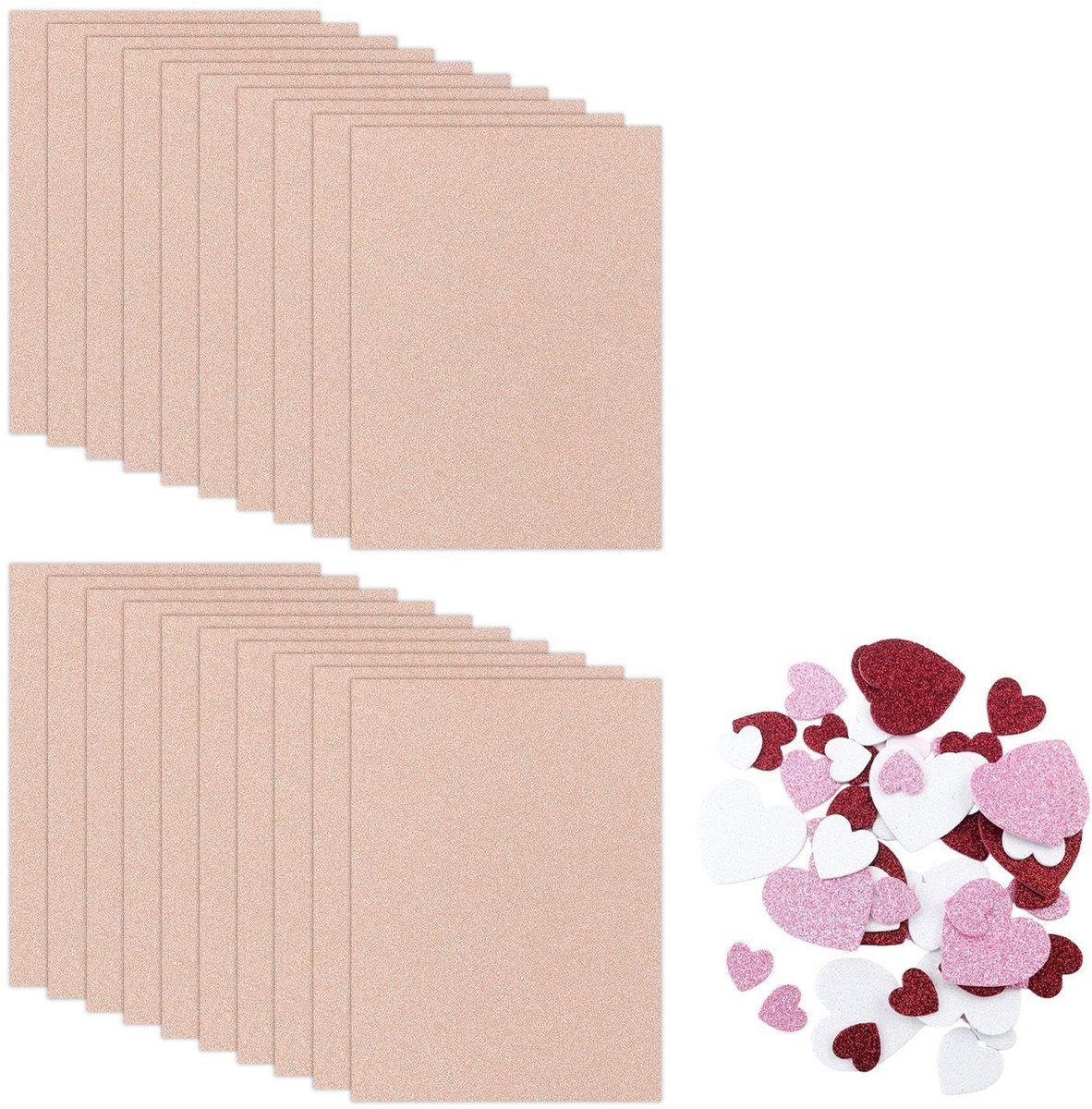 Dailygoods- Kaartpapier Roségoud - 20 Stuks - Liefdesvlekken - Doe-het-zelf Materialen - Handgemaakt Papier - 20 x 30 cm - Knutselpapier