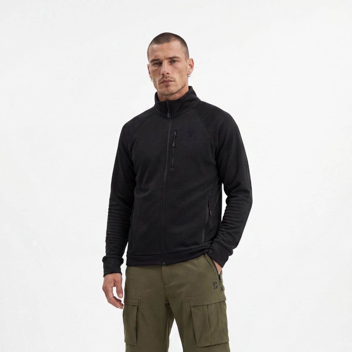 Poederbaas Outdoor Vest Heren Waffle Jacket Lichtgewicht & Ademend Wandelvest & outdoor activiteiten Zwart