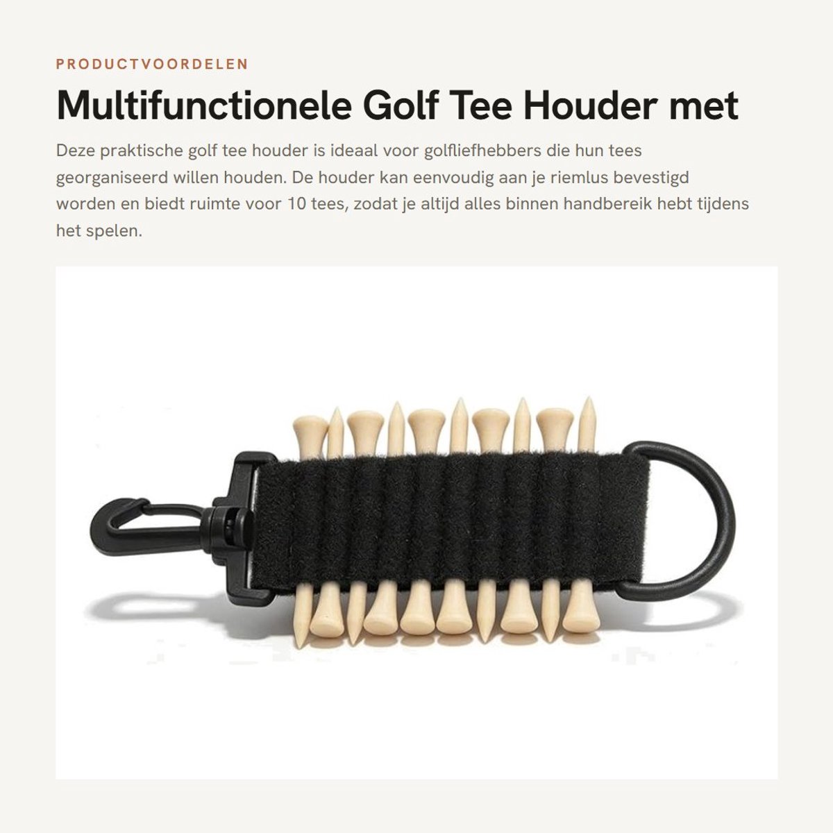 Dailygoods- Golf Tee Houder 10 Tees - Multifunctioneel - Draagbaar - Nylon - Bamboetheeën - Compact en Lichtgewicht - Golfaccessoires
