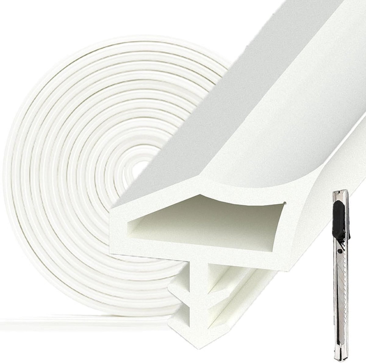 Dailygoods- Deurafdichting 10 Meter - Geluidsisolatie - PVC - Zelfklevend - Dichting voor Deuren - Eenvoudige Installatie - Geschikt voor Openingen 4-5mm