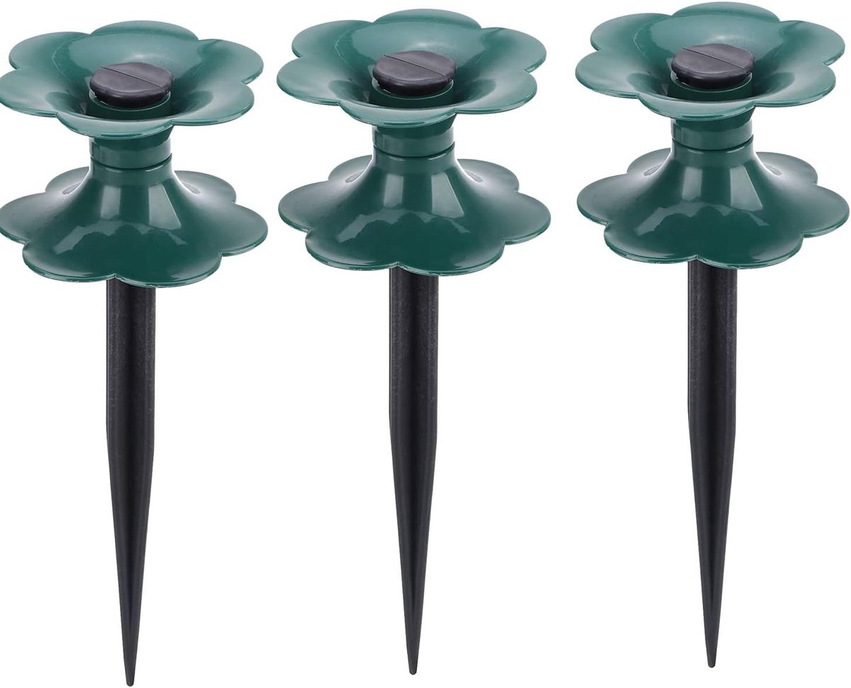 Tuinslanggeleider - Slanghouder - Planten beschermen - Stevige grondverankering - 3 stuks - Groen