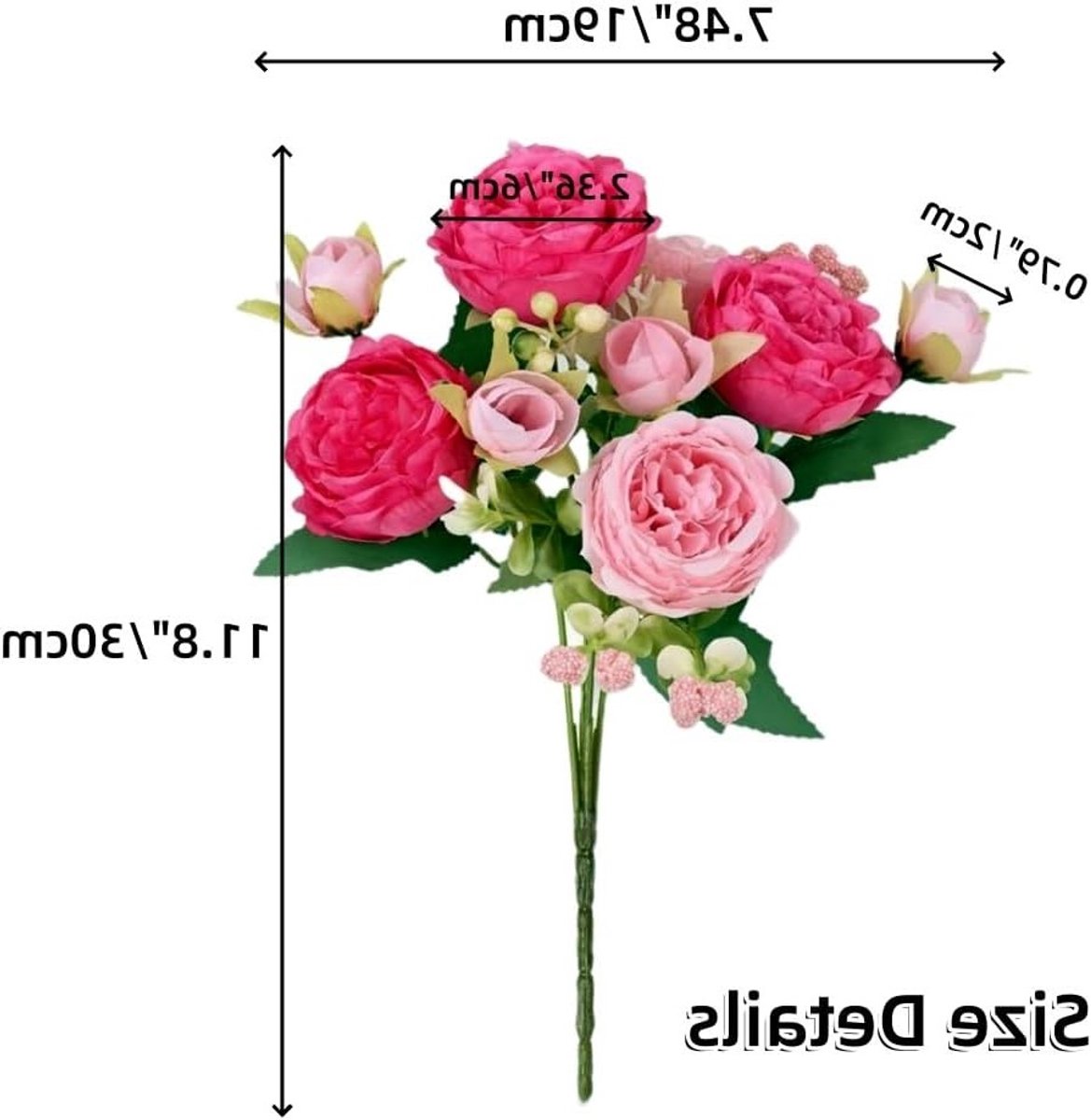 4 Stuks Realistische Kunstbloemen in Roze, Zijde Peonies voor Hu Decoratie, Nep Peonies vo