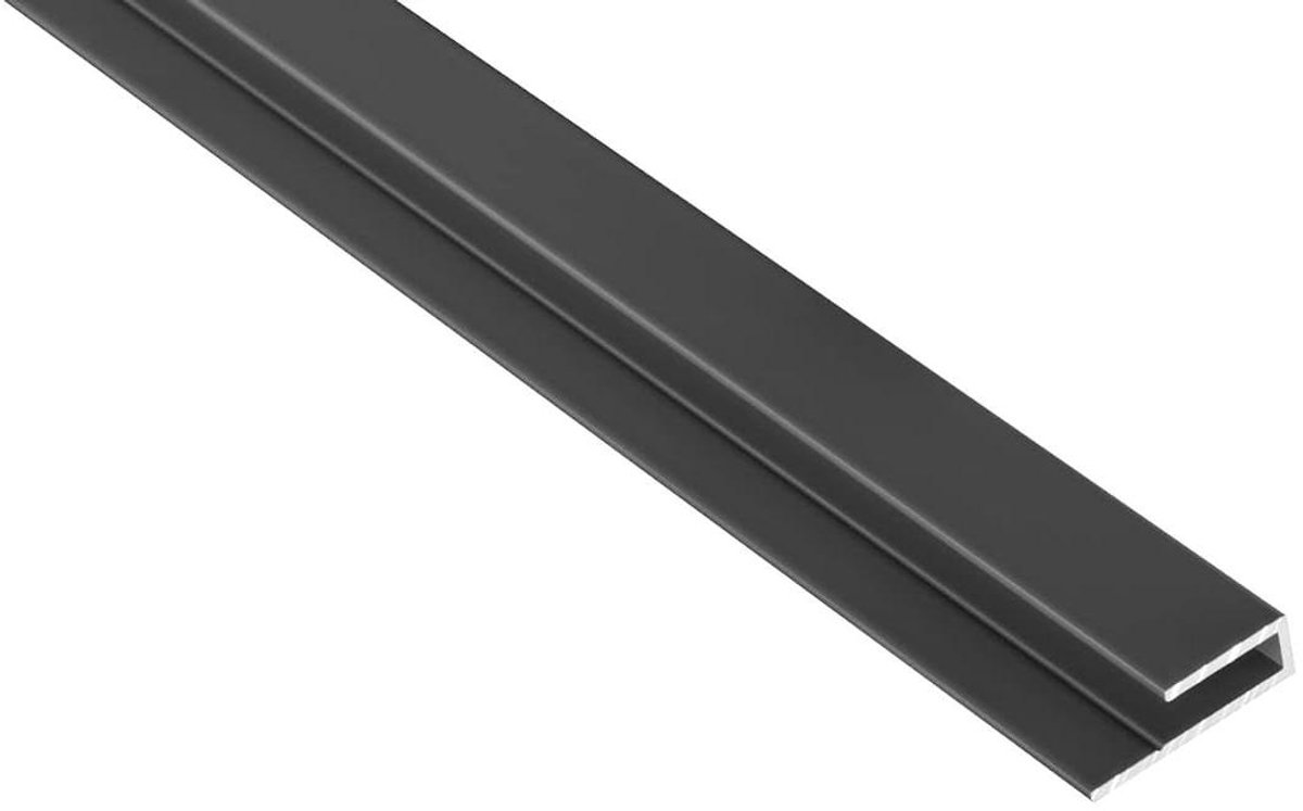 Aluminium U-profiel - Afsluitprofiel composiet - Afwerking platen - Gepoedercoat antraciet - 2 meter lengte - Antraciet