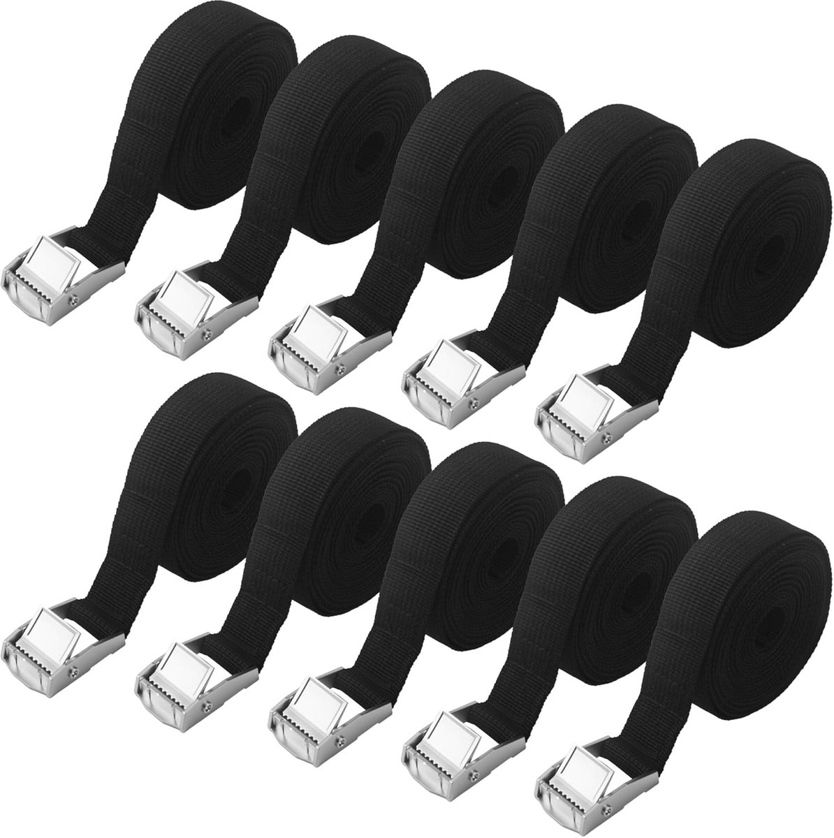 Straps 25 mm x 4 m - zwart - voor motoren en fietsen - stevige bevestiging - ShopVlot