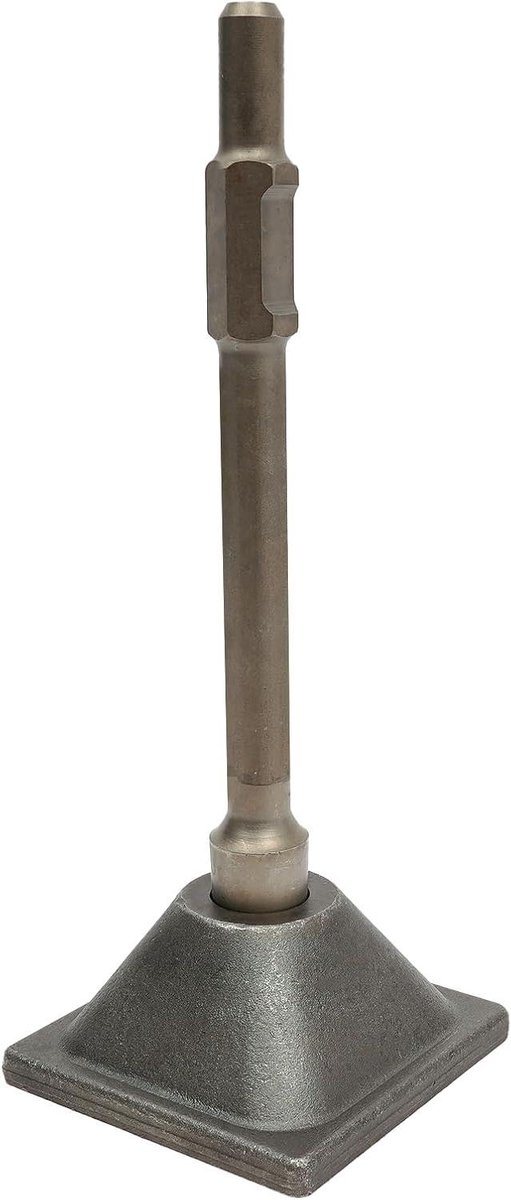 Betonstamper - Grondverdichter - Fundering aanleggen - Hittebehandeld staal - 15 x 15 x 40 cm - Zilver
