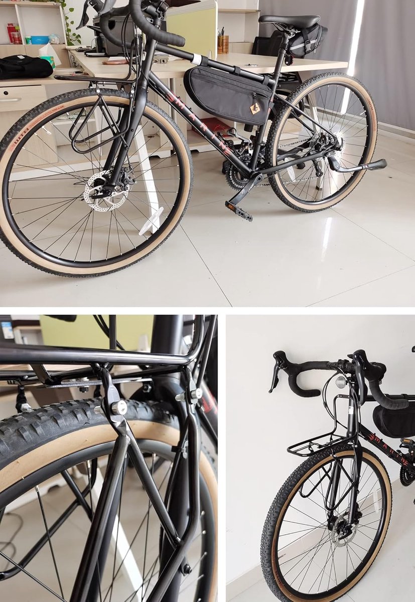 SnelShoppen - Fietsbagagedrager Voor Voor 15 Kg Belastbare Fietsendrager Met Remframe, Geschikt Voor Mountainbike, 2 Installatiemethoden, Draagt Bagag
