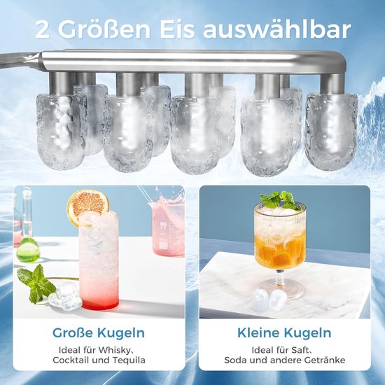 IJsklontjes Machine - IJsblokjes Maker - Dranken Koelen - Zelfreinigend Functie - 12 kg Per Dag - Zwart — afbeelding 2