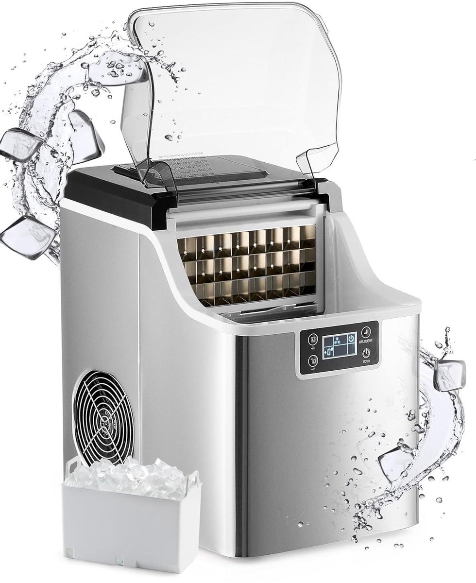 IJsblokjesmachine - IJsmachine - Feestjes Voorbereiden - Zelfreinigend - 41 kg per dag - Zilver