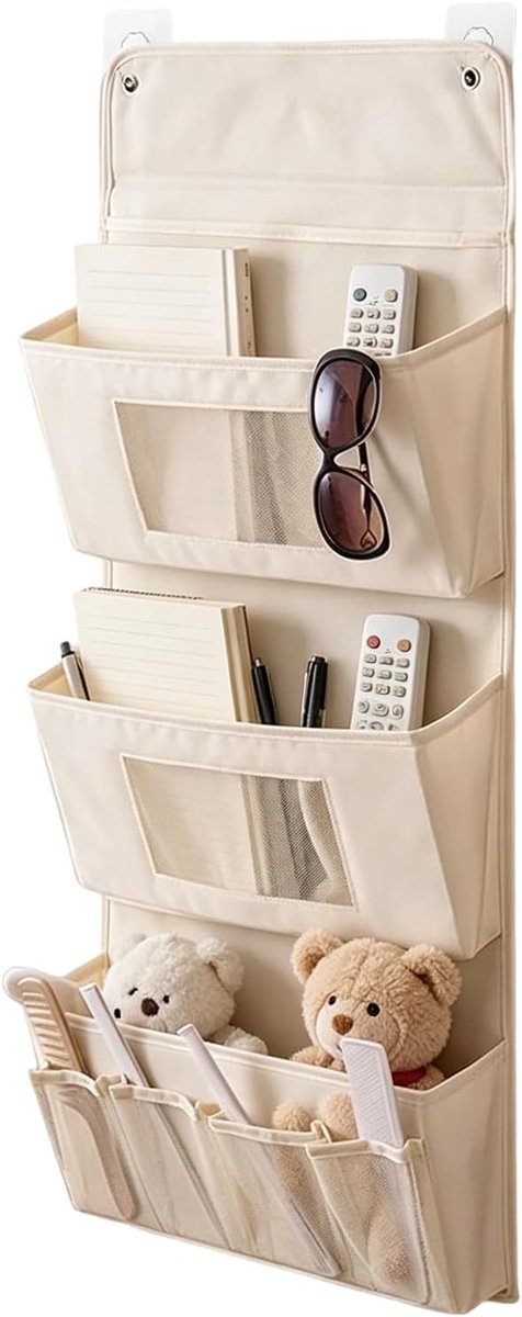 KZQ Opvouwbare 3-Laags Wandtas Van Oxford Stof Met 2 Haken Abrikoos Voor Badkamer Kast En Slaapkamer 40x90 Cm