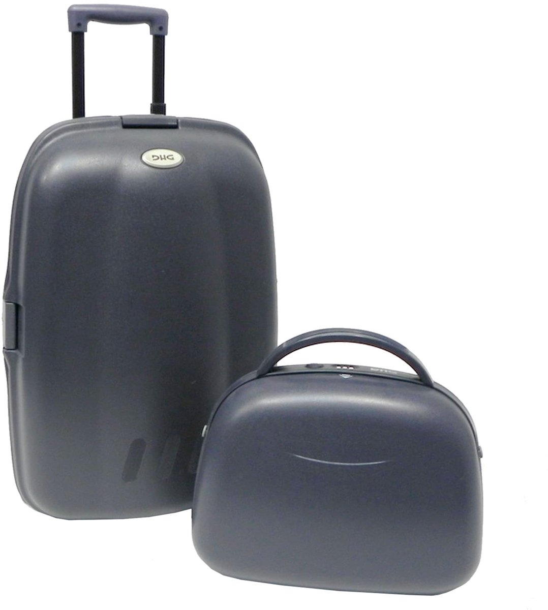 SnelShoppen - Trolley-kofferset Donkergrijs 55x35x25 cm - Koffer met Make-uptas op Wielen - Ideaal voor Vakantie, Weekendjes Weg, en Dagelijks Gebruik