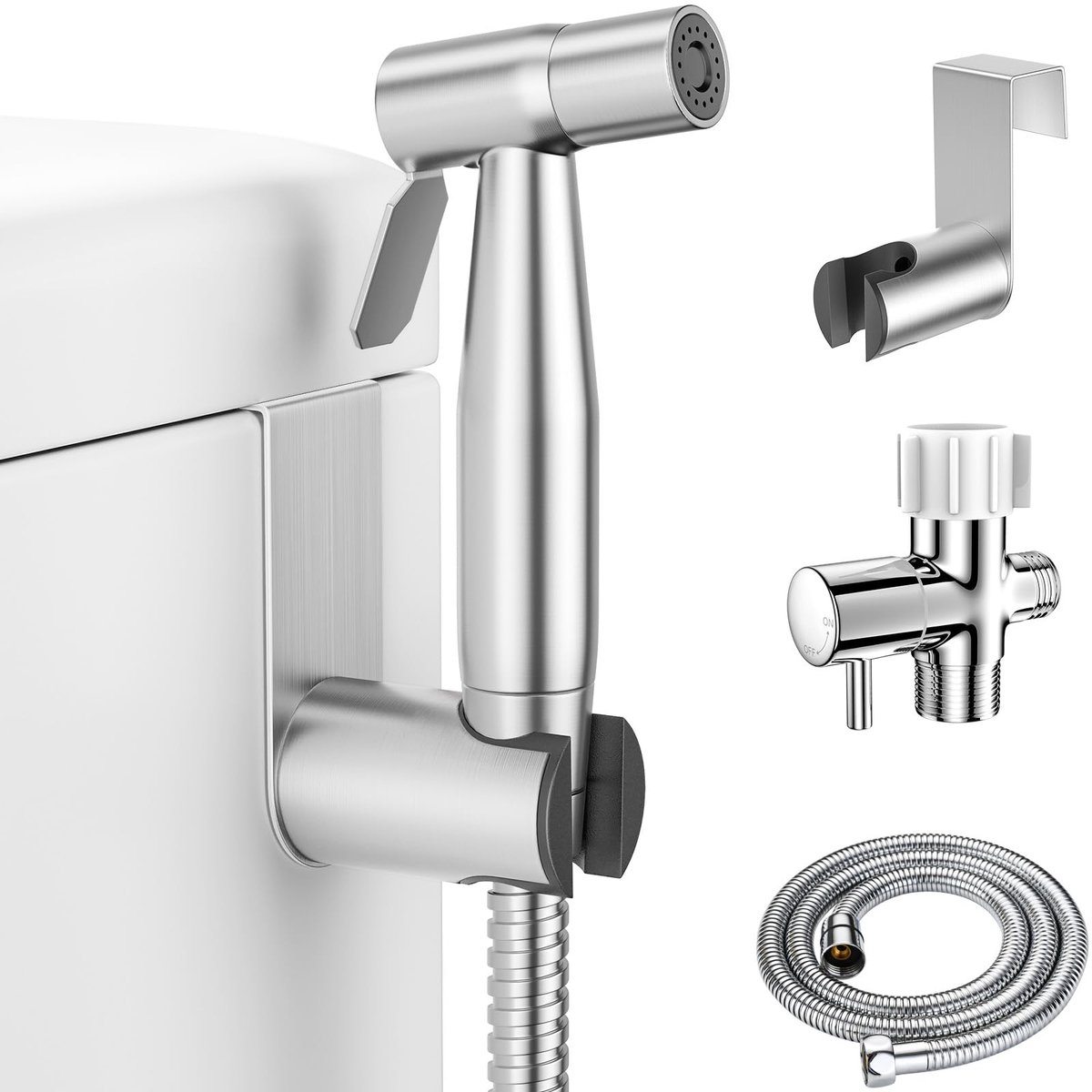 SnelShoppen - Handbidet-Sproeier voor Toilet, Verstelbare Waterdrukstraal, Roestvrijstalen Bidet, Moslim Douche, Luiersproeier, Eenvoudige Installatie