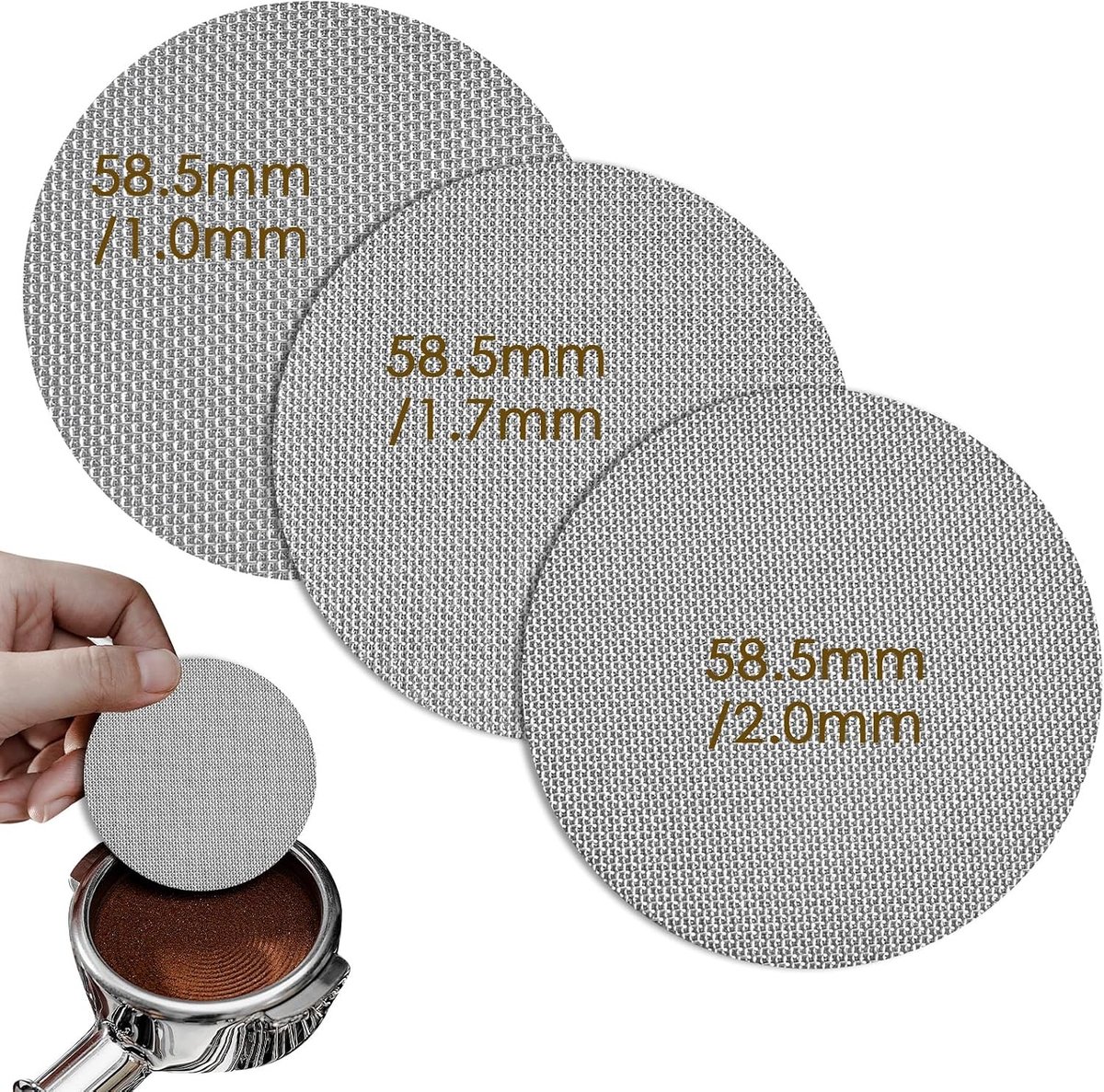 Set van 3 Herbruikbare Espresso Filters van RVS - 51 mm, Perfect voor Koffiezetapparaten en Barista Accessoires
