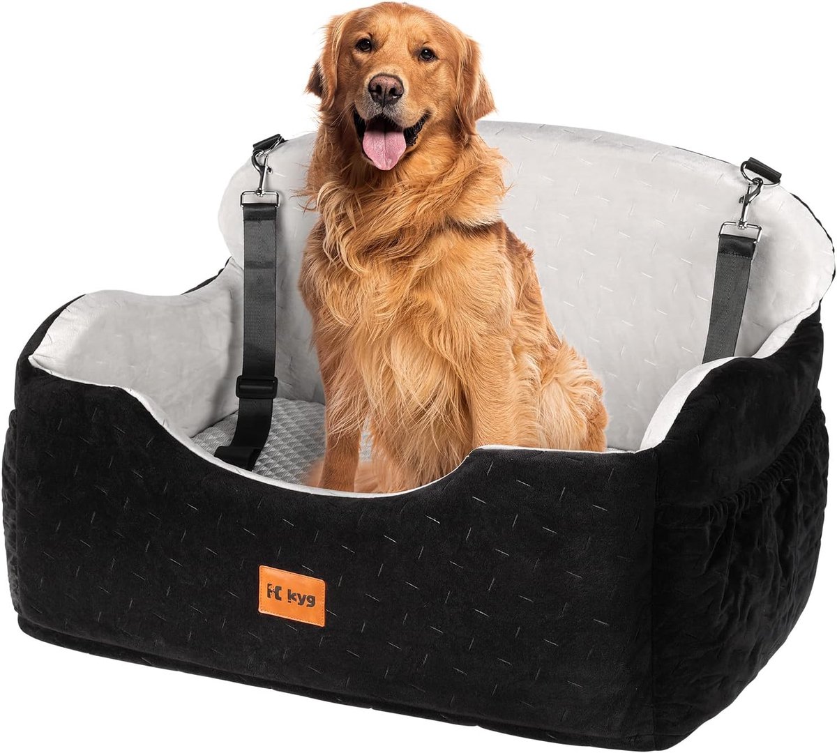 SnelShoppen - Autostoel voor honden L - Luxe en comfortabele hondenautostoel - Geschikt voor grote honden - Veilig en eenvoudig te installeren - Ideaa