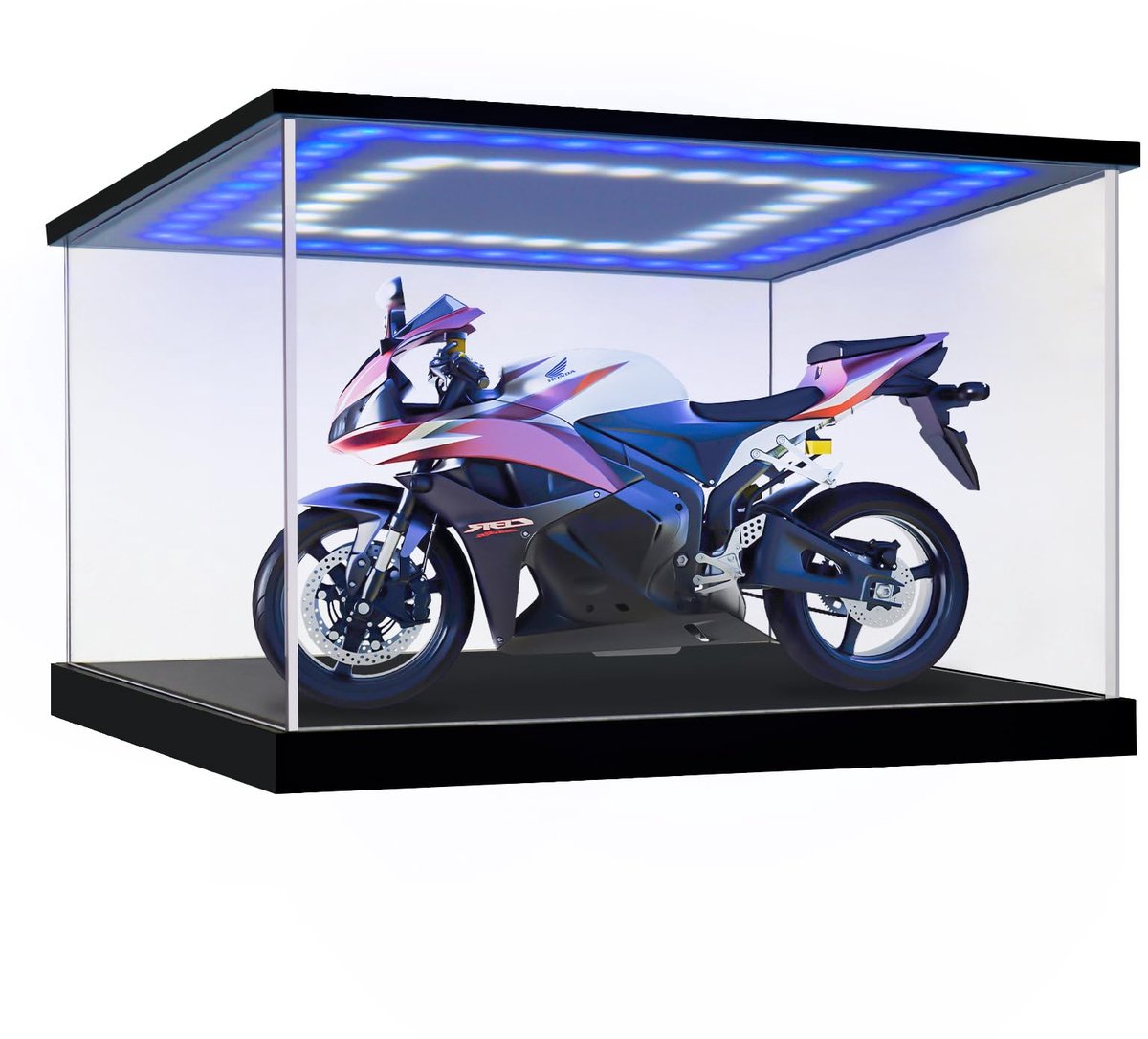 SnelShoppen - Vitrine voor Collectie met LED-verlichting, Acryl Transparant, Miniaturen, Figurines en Auto's, 30x15x15 cm, Ideaal voor Tentoonstelling