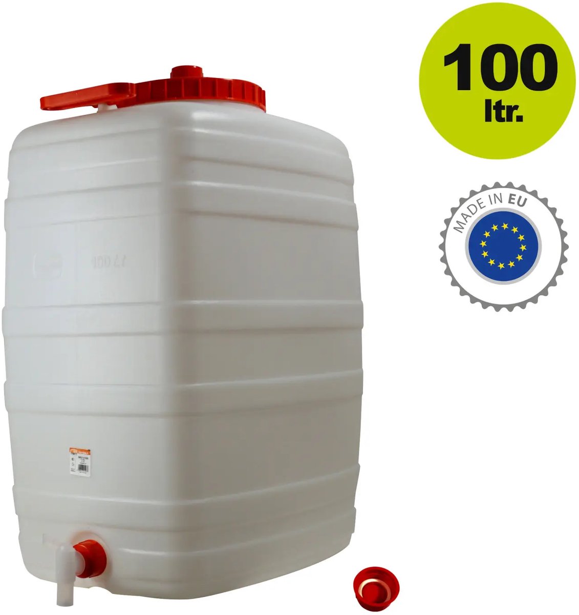 Kunststof drankvat / drinkvat rechthoekig 100l (Gistingsvat)