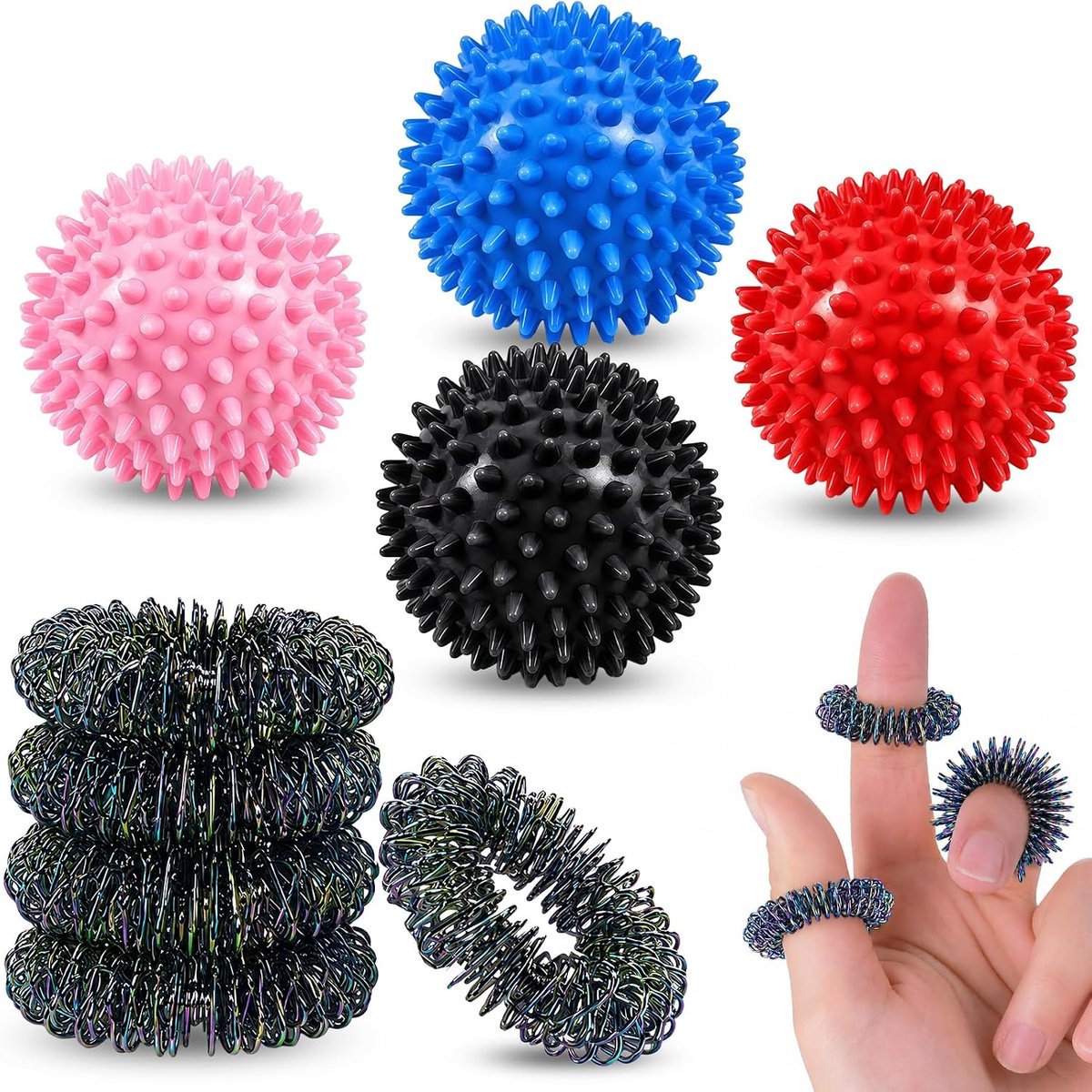 massage ballen egelballen set van 4 lacrosse triggerpoint verschillende hardheidsgraden voor rug benen voeten handen - ShopVlot