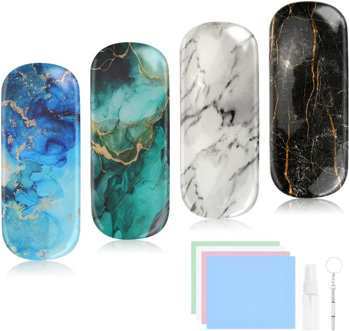 Hard Shell Brilcase - 4-delige multicolor set - Glitter design - Ideaal voor bescherming en reizen - SnelShoppen