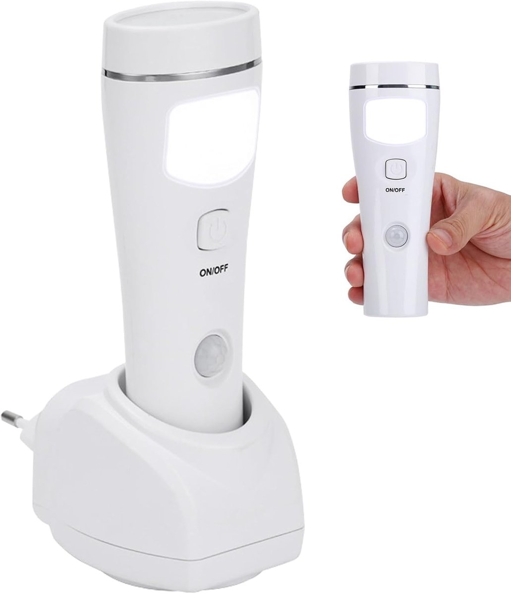 SnelShoppen - 4-in-1 Night Light Torch LED Sensor Lamp - Oplaadbare Wandlamp, Noodverlichting, Inductie Lamp voor Binnen en Buiten, Ideaal voor Campin