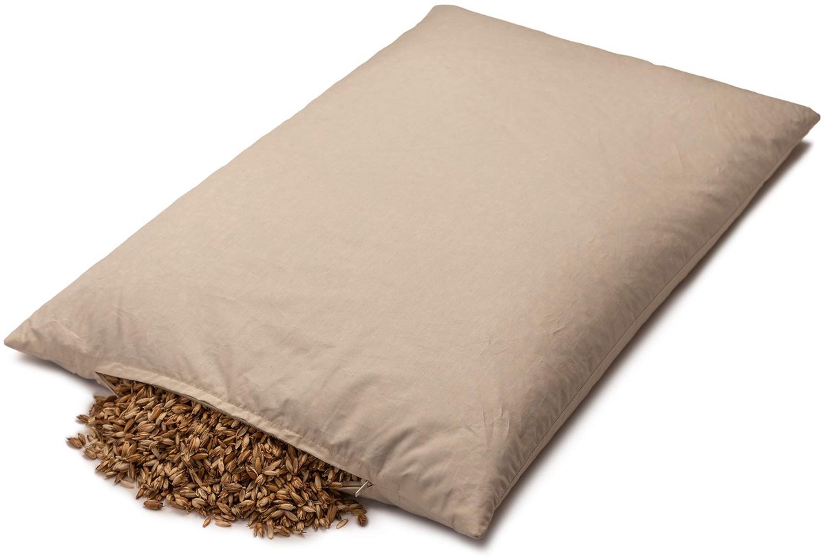 SnelShoppen - Biologisch Speltkussen 40 x 60 cm - Dikke Vulling, Biologisch Percal, Ongeverfd en Ongebleekt Hoofdkussen voor Comfortabel Slaapgenot