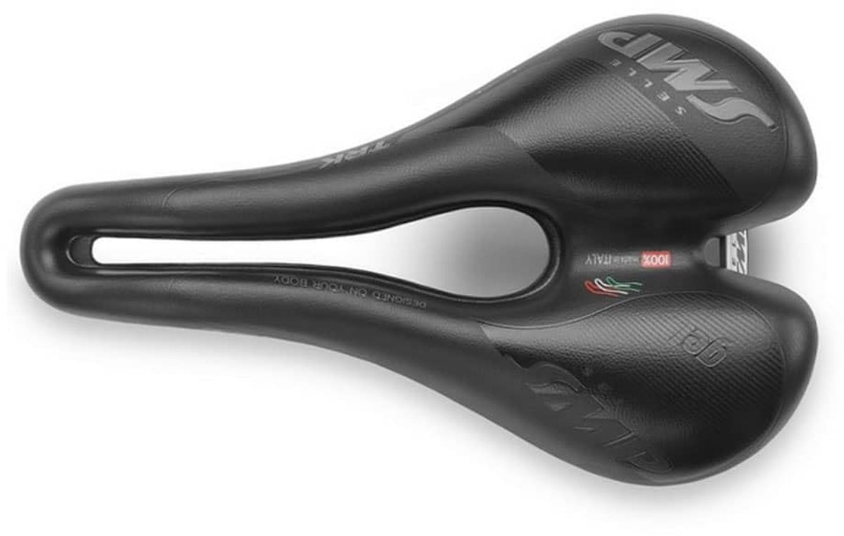 SnelShoppen - Selle SMP Trk Gel Fietszadel, Zwart, Medium, Comfortabel Fietszadel met Gelvulling voor Fietsen, Racefietsen en Stadsfietsen, Ideaal voo