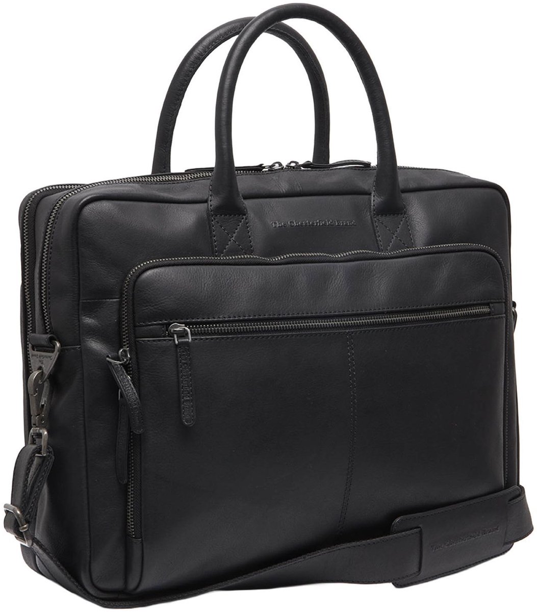 The Chesterfield Brand Tacama Waxed Pull Up Laptoptas - 15 inch - Zwart