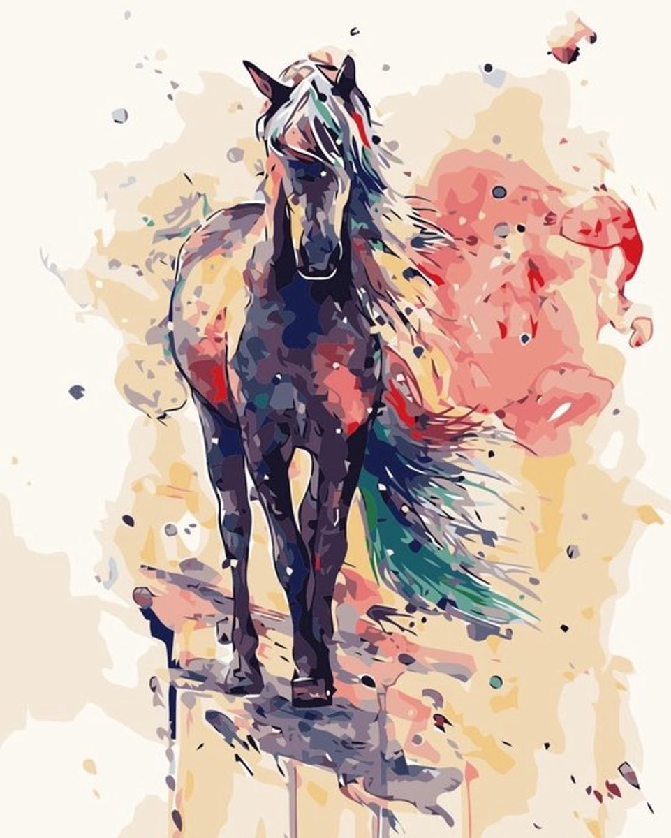 Paarden Schilderen op Nummer Set - Dieren Veulen - Creatief Schilderen voor Kinderen en Volwassenen vanaf 7 jaar - Jongens en Meisjes