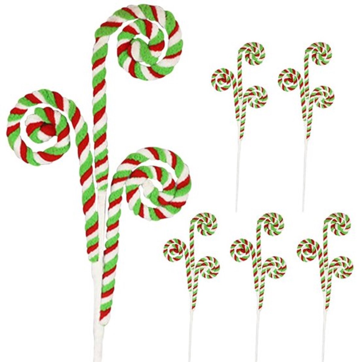 Kerstsuikerstok 40cm - 6 Stuks - Polyester - Kerstboomversieringen - Feestdecoratie - Flexibele vormen - Zacht pluche - Kerstdecoratie