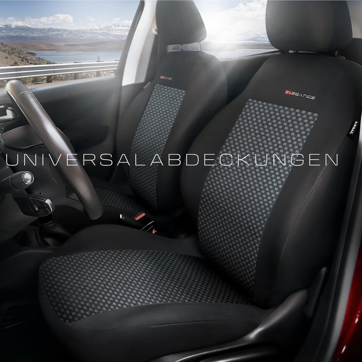 SnelShoppen - Universele Autostoelhoezen voor Volkswagen Caddy - Perfect Passend met Actief Airbagsysteem - Drielaags Materiaal - Stijlvolle Beschermi