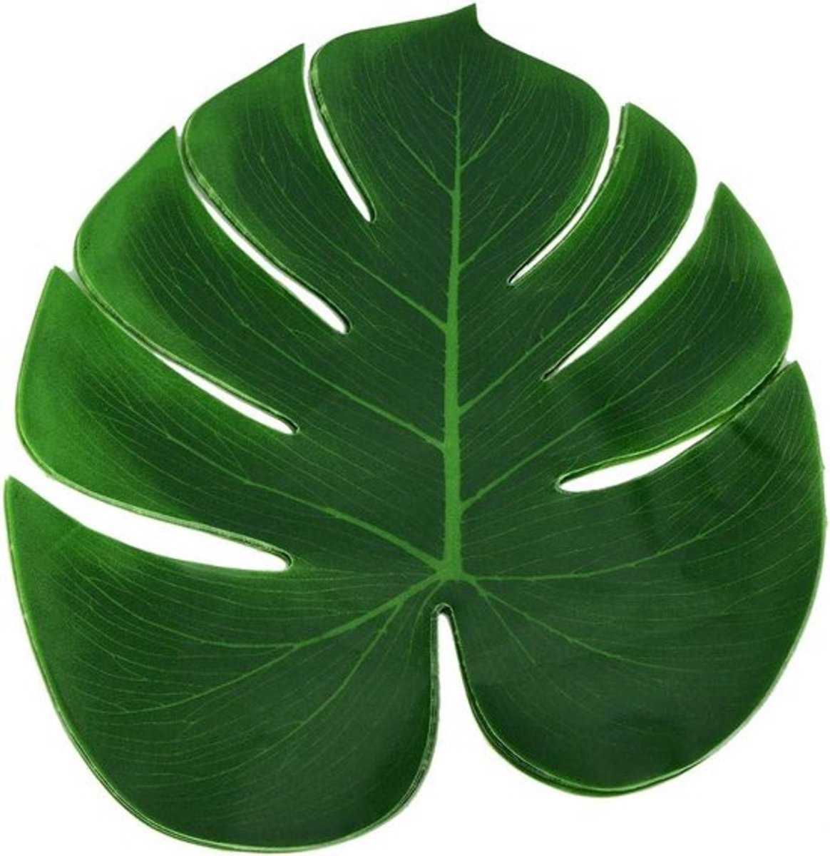 12 Stuks Tropische Feestdecoratie met Monstera Blad Placemat en Palmbladeren - Voor Palmzondag en Familie Wanddecoratie - Decoratieve Bestek Mat Coaster - Nep Bloem voor Hotel en Thuis