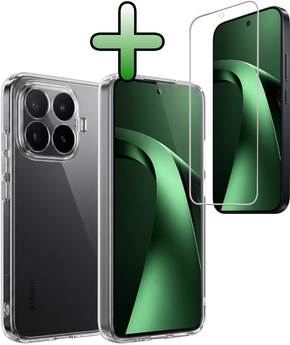 Hoesje Met Screenprotector - Geschikt voor Xiaomi 17T - Sterk & Shockproof - Back Cover - Siliconen Case - Telefoon Hoes - Transparant