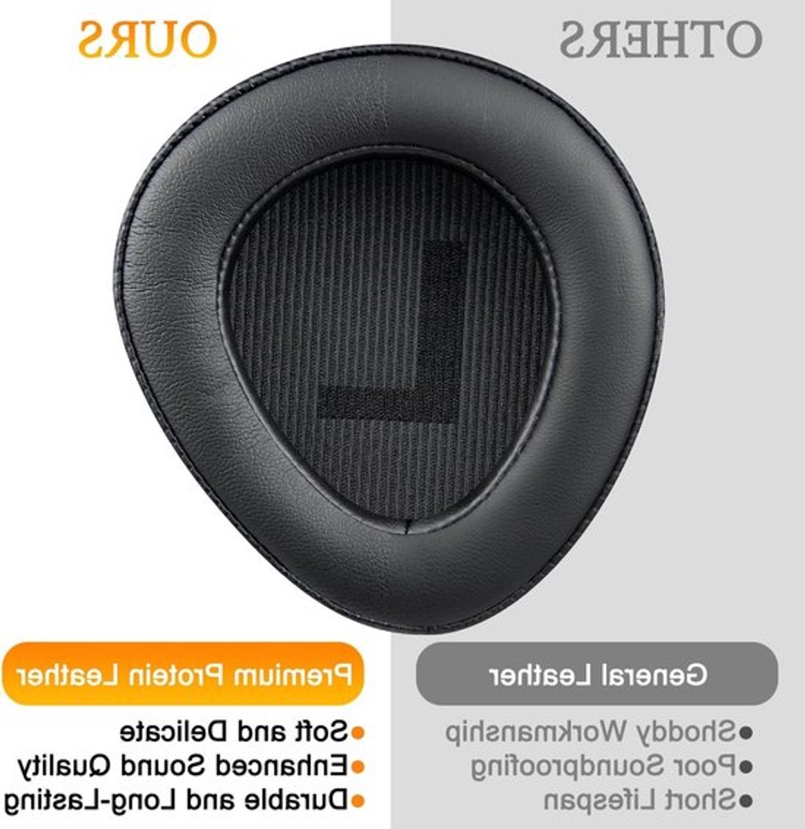 Vervangende oorkussens voor draadloze gamingheadset, zachte eiwitleren oorkussens, hoogwaardig schuim, comfort en geluidsisolatie