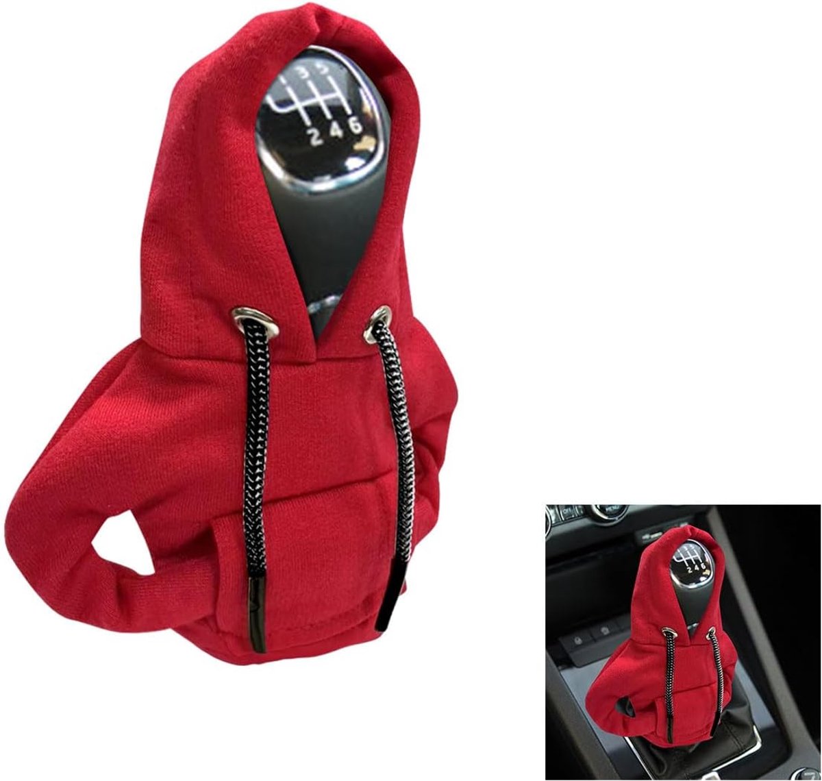 Daity Autoversnellingspookhoes – Mini versnellingspookhoes met kap – Stijlvol polyester materiaal – Universeel auto-interieuraccessoire – Geschikt voor auto's met handgeschakelde en automatische versnellingsbak
