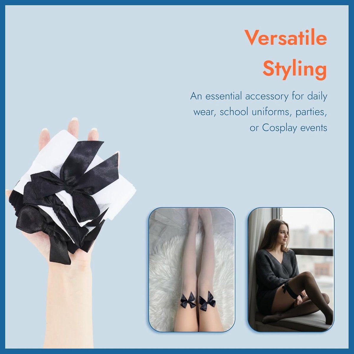 Dames Overknee Kousen met Strik - Zachte Kniehoog Sokken met Band Ontwerp voor Schoolkostuums en Dagelijkse Outfits