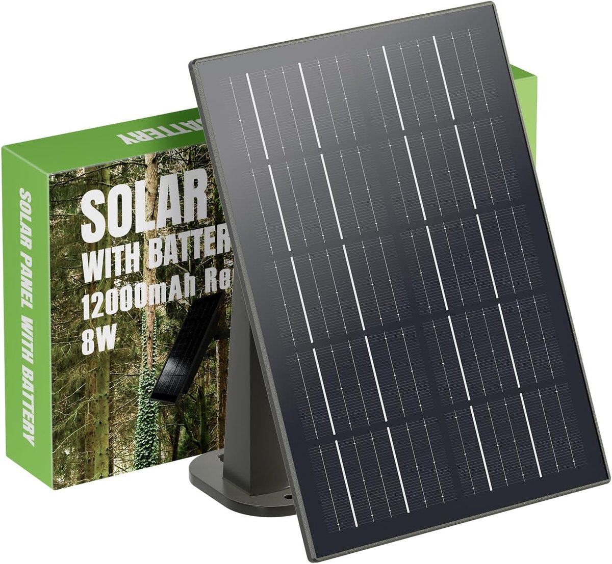SnelShoppen - Zonnepaneel met Ingebouwde 12Ah Batterij voor 12V/6V Wildlife Camera - Duurzaam, Energiezuinig, Ideaal voor Buiten, Tuin en Natuurgebrui