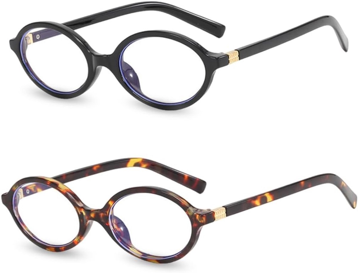 Set van 2 Retro Cat Eye Brillen voor Mannen en Vrouwen - Blauw Licht Filter, Anti-Moeheid, Ideaal voor Computer, Gaming en Lezen