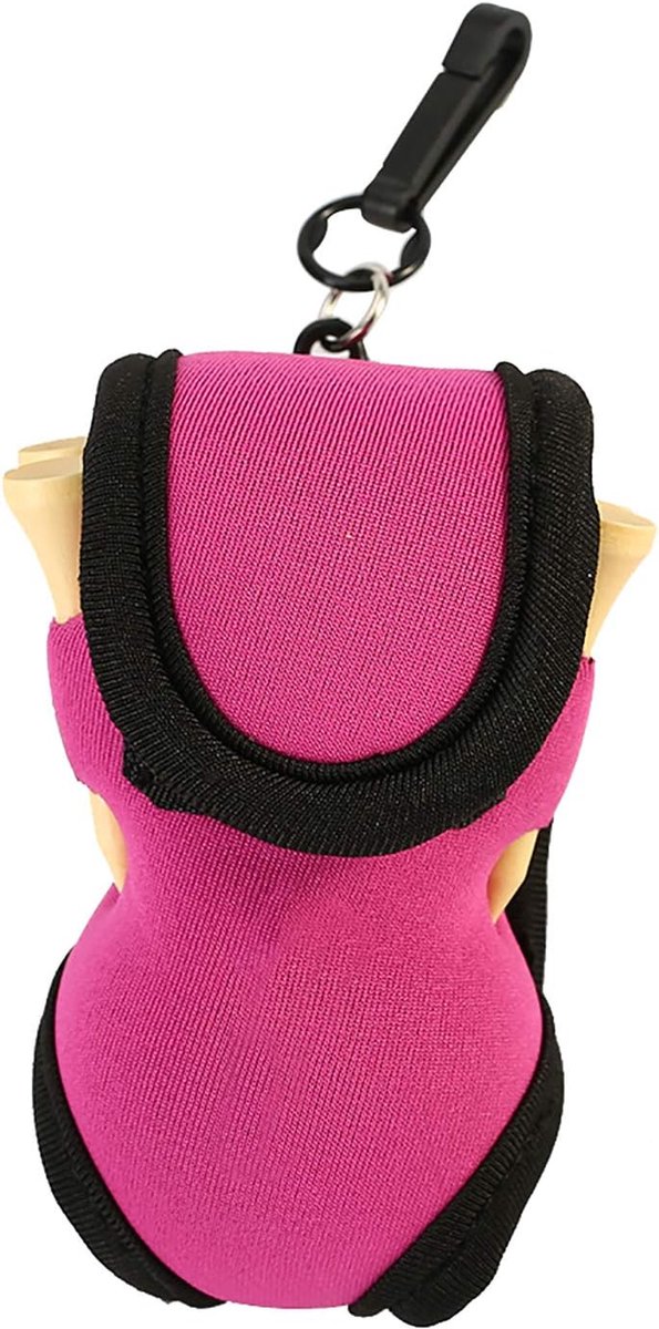 Golfbalhouder Tas - Golf Accessoire - Golfen - Inclusief Ballen Tees - Houdt 2 Ballen - Roze — afbeelding 3