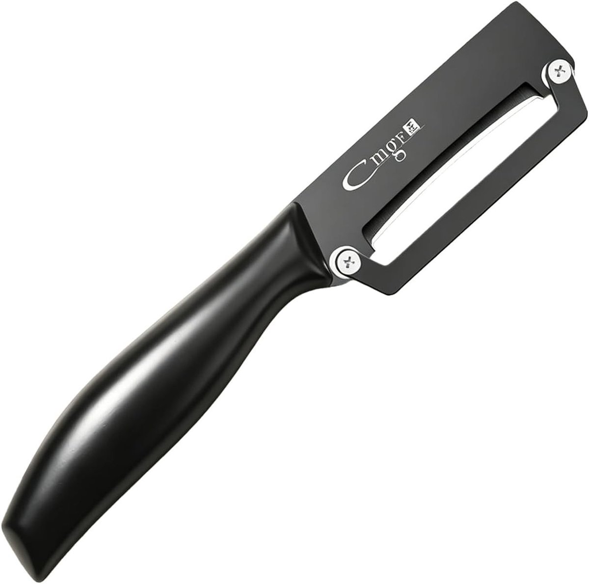 RVS Schiller met Zwarte Titanium Coating, Ergonomische Schiller voor Appels, Aardappelen en Wortels, 1 Stuk, Duurzaam en Antislip Handvat