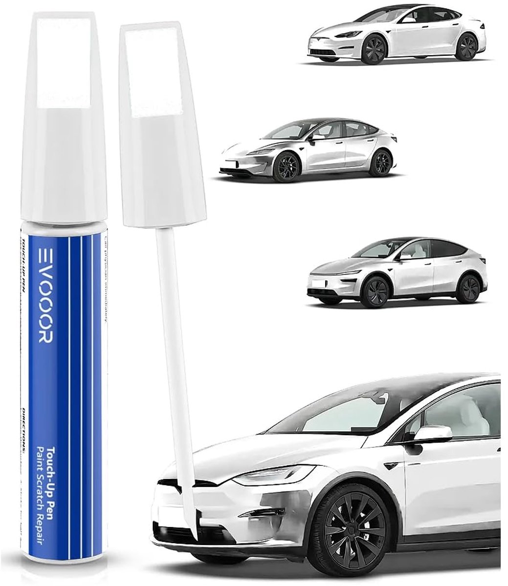 SnelShoppen - Parelmoer Witte Autolak Retoucheren voor Tesla Model 3/Y/S/X - Krasherstel, Snelle Reparatieoplossing, Hoogwaardige PPSW Autolak