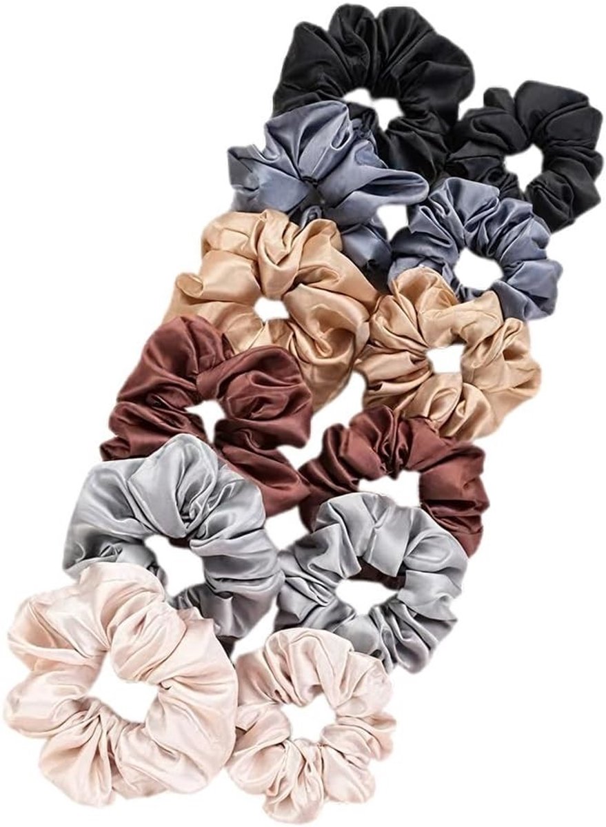 Set van 12 haarelastiekjes in 6 kleuren, grote en kleine elastiekjes voor meisjes, ideaal als cadeau en voor dagelijks gebruik.