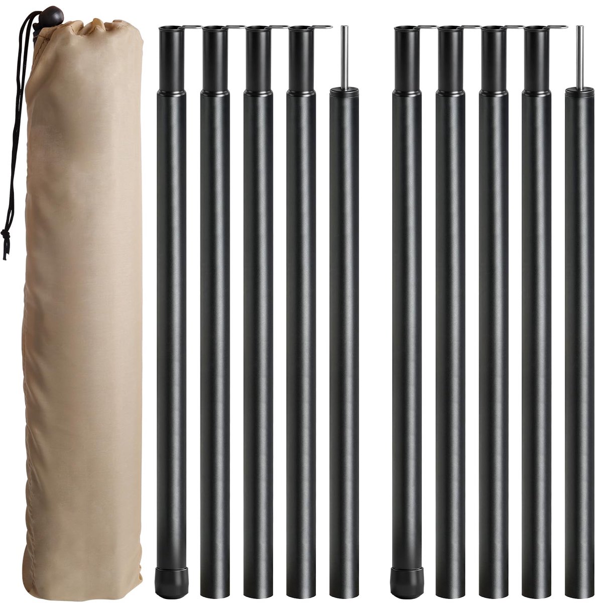 SnelShoppen - Telescopische Aluminium Tentstangen 2M 19mm - Verstelbare Lichte Tarpstangen voor Camping, Tentvliegen en Buitenactiviteiten - Inclusief