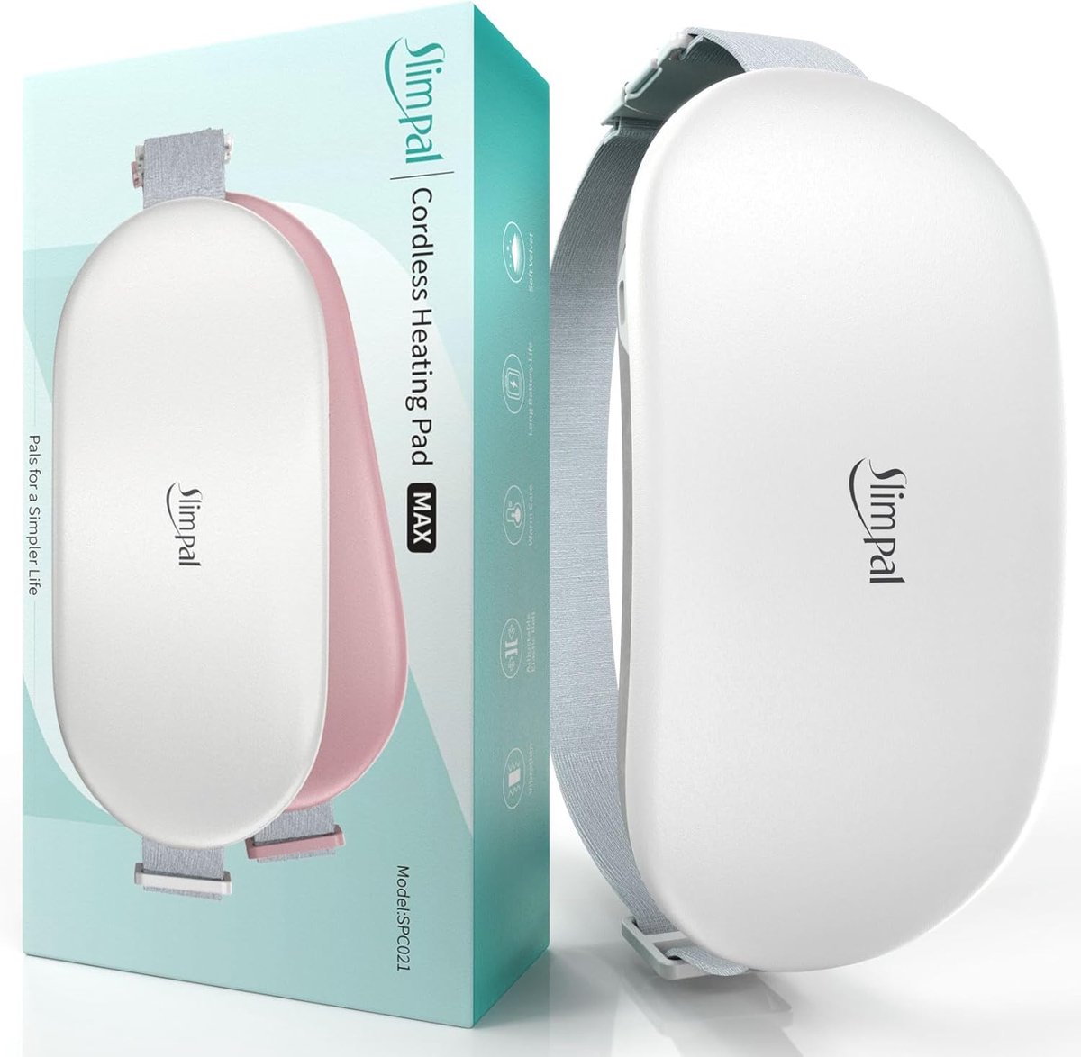 SnelShoppen - Plus Size Elektrische Warmtepad voor Menstruatiepijn, Draadloos Oplaadbare Warmteband voor Rug en Buik, Comfortabel en Aanpasbaar, Ideaa