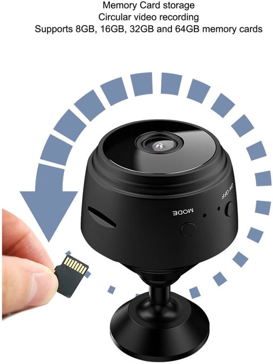 Draadloze WiFi-camera - Mini-beveiligingscamera - Infrarood Nachtlampje - 1080P HD-camera - Thuisbeveiliging - Magnetische Wifi-beveiligi..