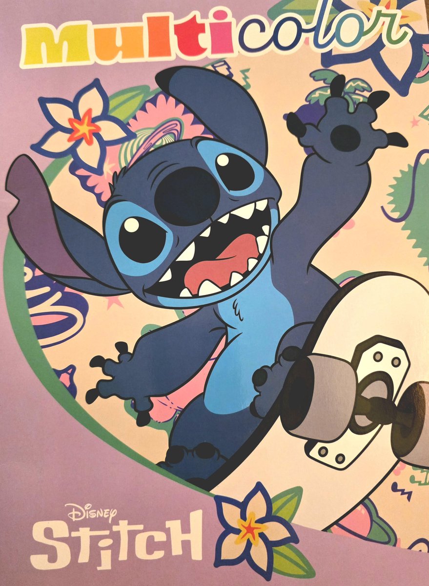 Disney Multicolor kleurboek - Lilo & Stitch - skateboard fun - Aloha