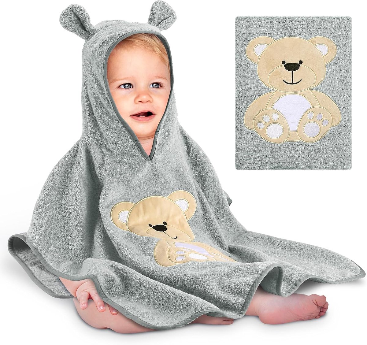 Capuchonhanddoek baby 0-3 jaar - 100% katoen - Oeko-Tex gecertificeerd - super absorberend - ShopVlot