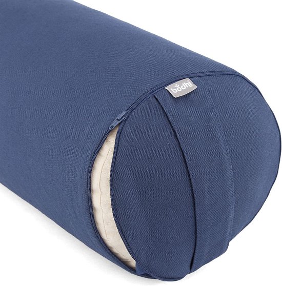 Yoga Bolster Rol - Steunrol Meditatiekussen - Rustgevende Yoga - Verstelbare Vulling - 65 x 22 cm - Blauw — afbeelding 5
