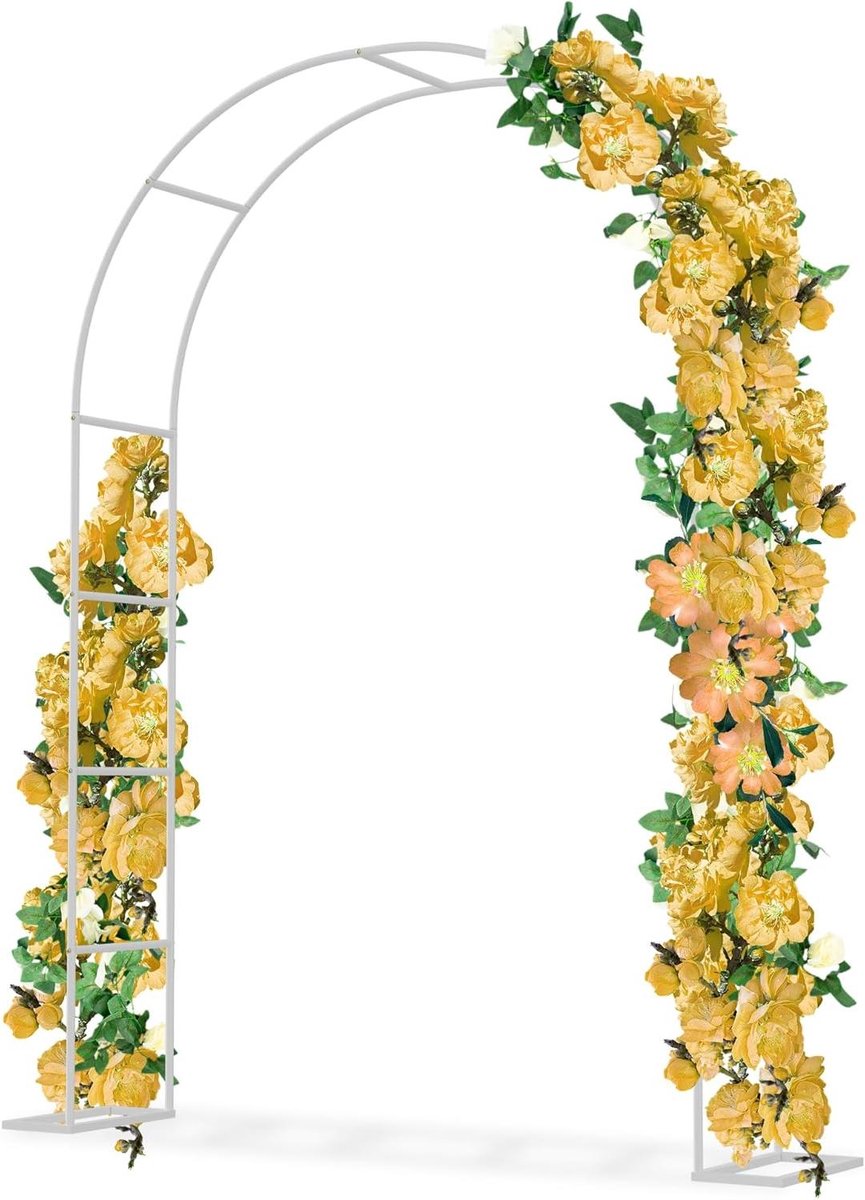 Rozenboog Metaal - Klimhulp Tuin - Planten Decoratie - Weerbestendig Ontwerp - 240 x 192 cm - Wit