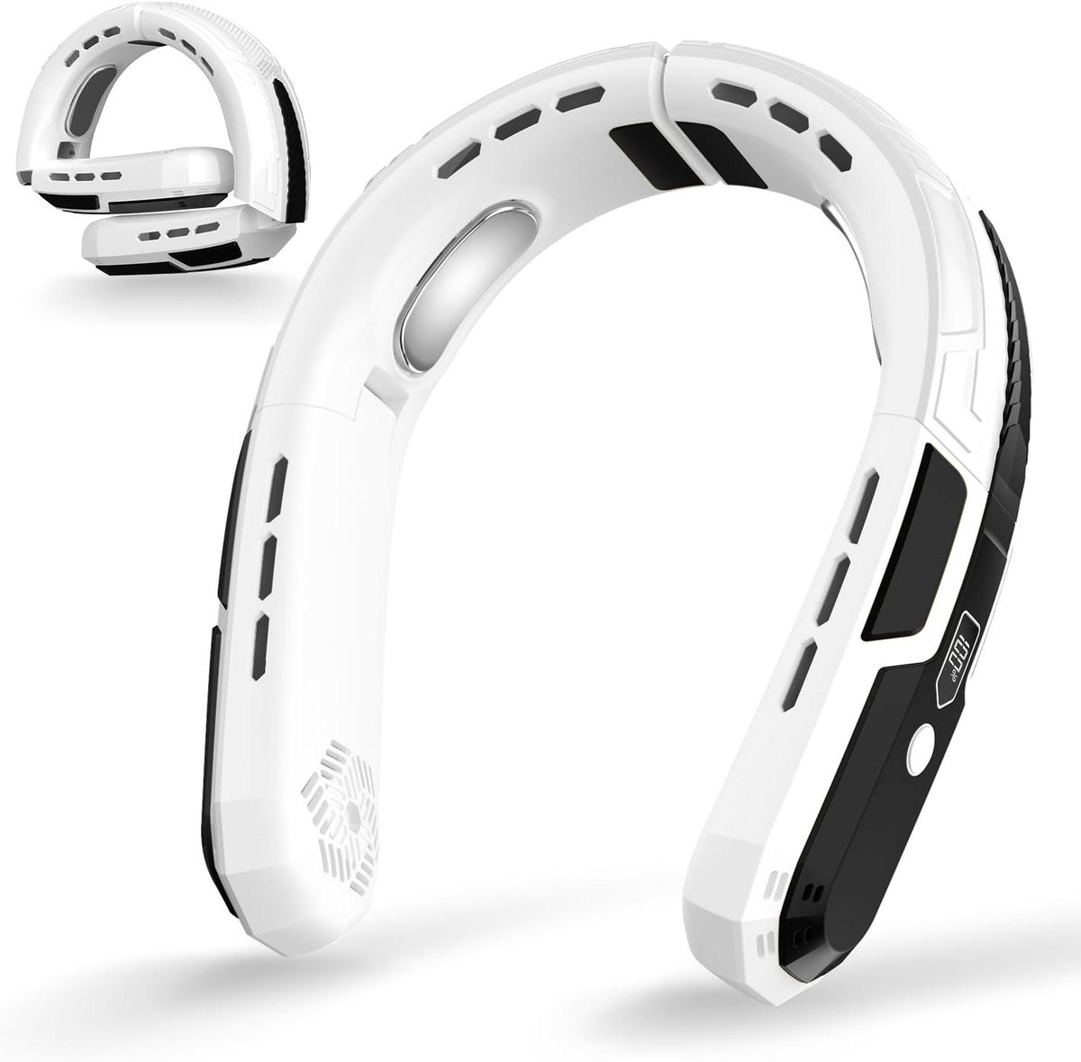 Draagbare Nekventilator - Persoonlijke Ventilator - Koelte Onderweg - 6000 mAh Accu - 3 Snelheden - Wit
